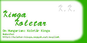 kinga koletar business card