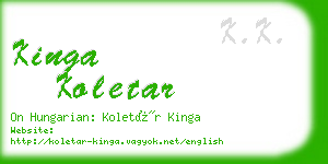 kinga koletar business card